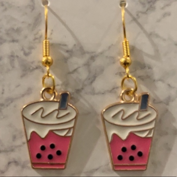 🔴Handmade Boba Earrings🧋 - Picture 3 of 3